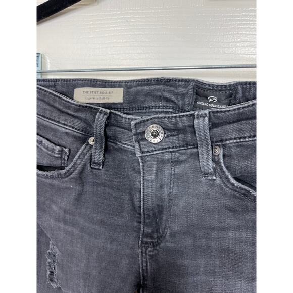 AG Jeans The Stilt Mantra Mend Washed Black Denim Jean 26 / 2 Fall Travel Vaca - Picture 6 of 10